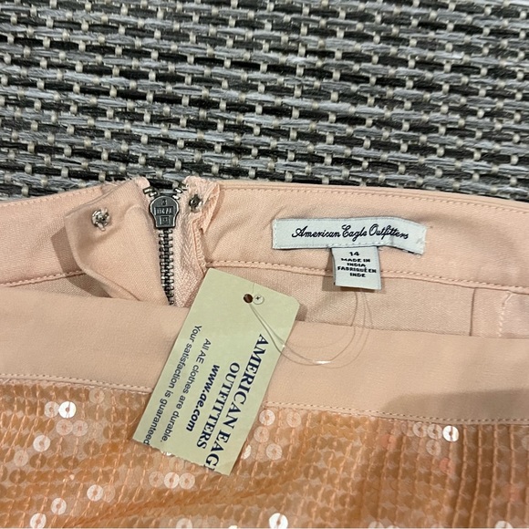 NWT American Eagle Outfitters Pink Sequin Skirt Size 14 - Picture 7 of 7